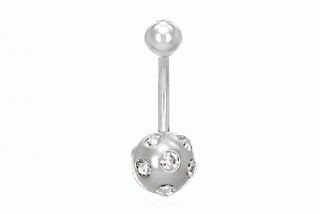 Piercing z chirurgické oceli - krystaly Clear