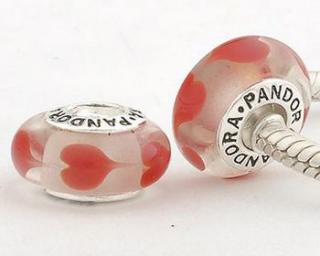    Pandora styl Murano 9x14mm srdíčkové