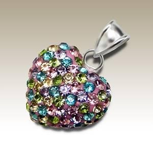 Přívěsek srdce Swarovski multicolor