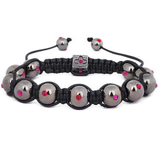 Náramek Shamballa - fuchsia