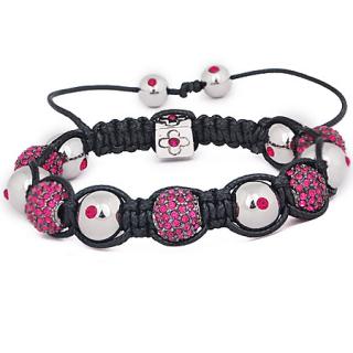 Náramek Shamballa Fuchsia a Silver