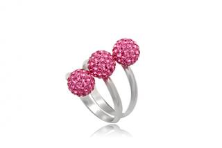 Prsten Light Rose Swarovski Elements vel.56