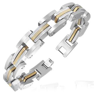 Pánský náramek z chirurgické oceli 21cm, síla 13mm