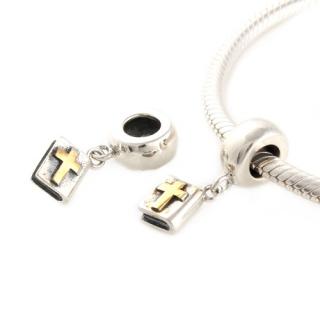 Pandora styl korálek 11x8mm s křížkem