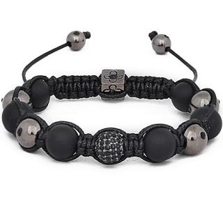 Náramek Shamballa Black Achát a Hematit