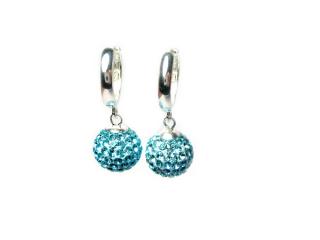     Náušnice 12mm kuličky Aquamarine Swarovski Elements