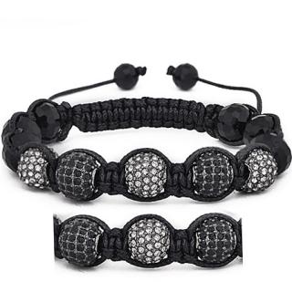Náramek Shamballa Black a White zirkony