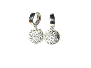      Náušnice 16mm kuličky Swarovski Clear