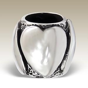 Pandora styl korálek  9,5x8mm srdíčko