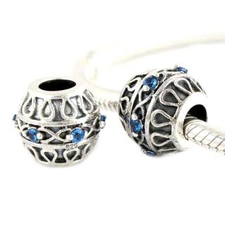  Korálek Pandora styl se zirkony Blue 8x10mm