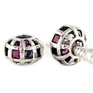 Pandora styl korálek Fuchsia
