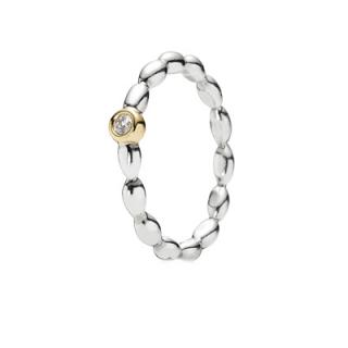 Stříbrný prsten styl Pandora Gold a Silver