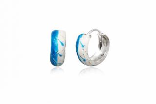Dětské náušnice kruhy Blue a White