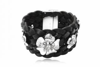 Kožený náramek 18cm, síla 37mm Black