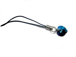 Přívěsek na mobil srdíčko Bermuda Blue 10mm