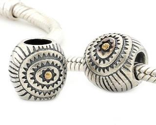 Pandora styl korálek Silver a Gold