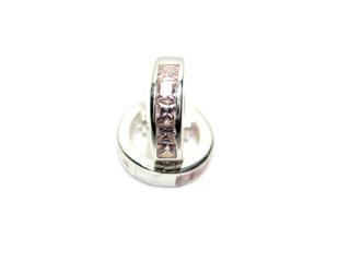 Náušnice se zirkony Rose - stříbrné kruhy 14x4mm