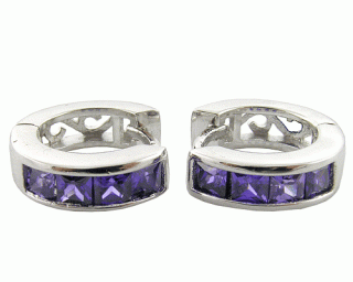    Náušnice kruhy 15x4,4mm Amethyst