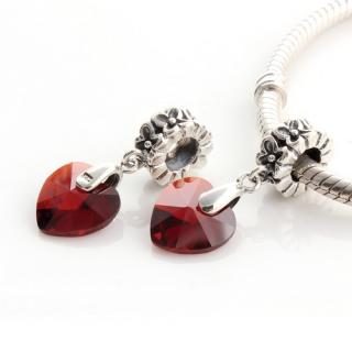 Pandora styl stříbrný korálek srdce Red