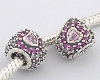 Pandora styl stříbrný korálek se zirkony Fuchsia
