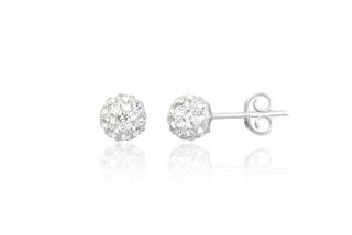 Náušnice  6mm kuličky Clear na puzetu