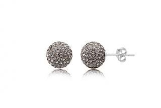 8mm kuličky Grey - náušnice na puzetu