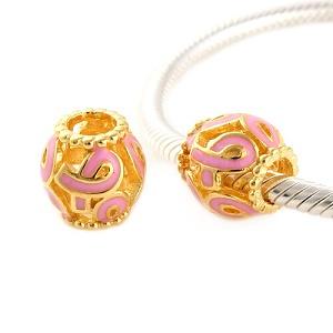 Pandora styl korálek Gold a Lila