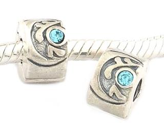Pandora styl korálek stoper se zirkony Blue 6x9mm