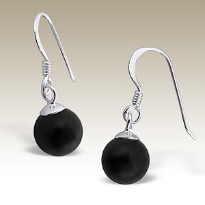 Náušnice perličky Black 8mm