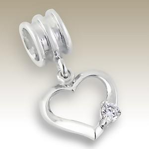 Pandora styl visací srdíčko 12mm