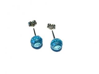 Náušnice  8mm discokoule Aquamarine I