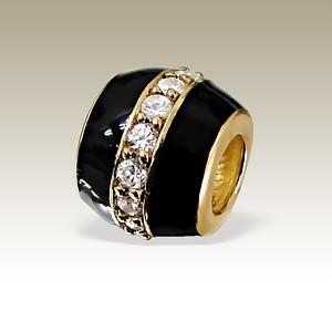 Pandora styl korálek Black a Gold