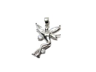 Přívěsek na krk panna se zirkony 30x18mm