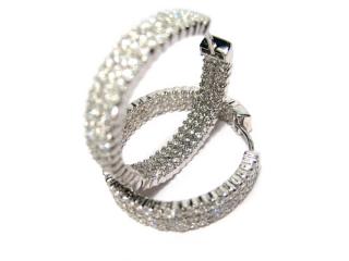 Náušnice kruhy se zirkony 31x6mm - luxusní kruhy 