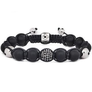    Náramek Shamballa Black achát a silver