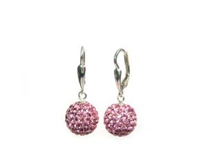         Náušnice 12mm kuličky Swarovski Light Rose 