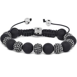 Shamballa náramek - achát a zirkony Black