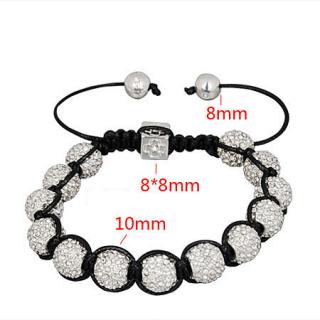  Náramek Shamballa se zirkony Clear 