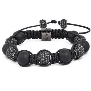 Náramek Shamballa achát a zirkony Black II