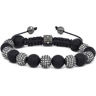 Náramek Shamballa achát a zirkony Clear