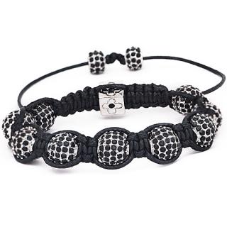  Náramek Shamballa se zirkony Black
