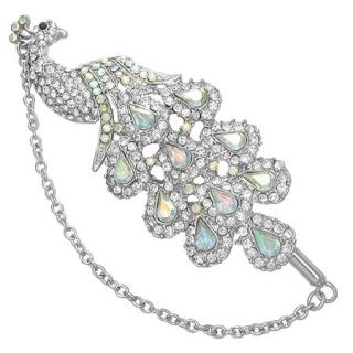 Brož páv se Swarovski Elements