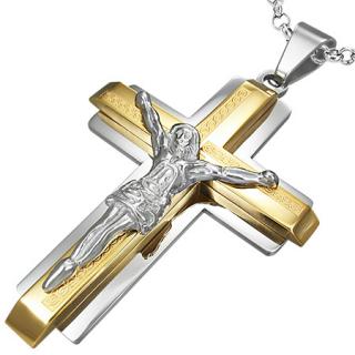 Kříž Gold a Silver 67x51mm