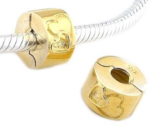 Pandora styl korálek Gold Plated stoper
