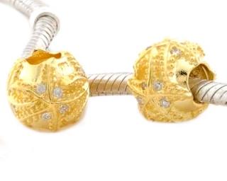 Pandora styl korálek Gold Plated 11mm