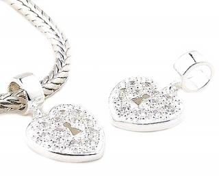 Pandora styl korálek srdce 13mm