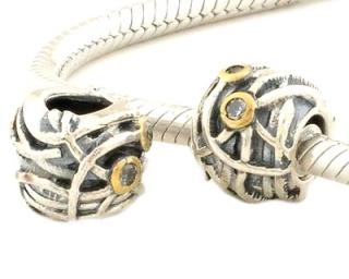 Pandora styl korálek Gold Plated 10,3x8,3mm