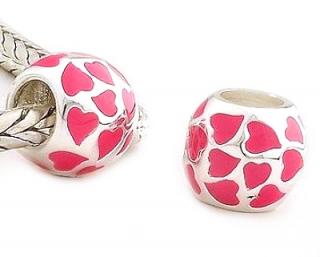  Pandora styl korálek 9mm srdíčkový Rose