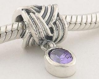 Pandora styl stříbrný korálek visací Violet