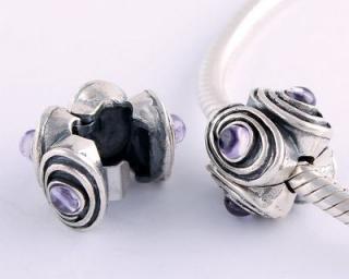  Korálek stoper Silver a Amethyst 13mm 